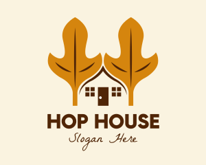 Autumn Leaf House  logo design