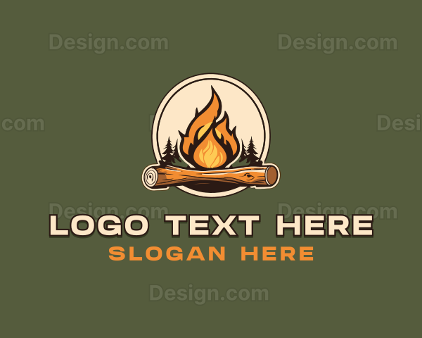 Outdoor Camping Bonfire Logo