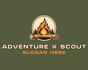 Outdoor Camping Bonfire  logo design