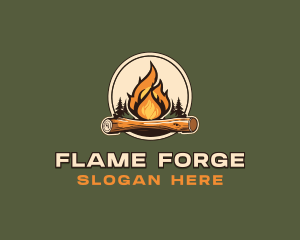 Outdoor Camping Bonfire  logo design