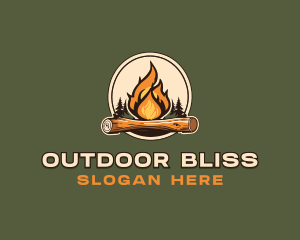 Outdoor Camping Bonfire  logo design