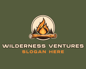 Outdoor Camping Bonfire  logo design