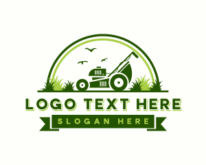 Landscaping  Grass Mower Logo