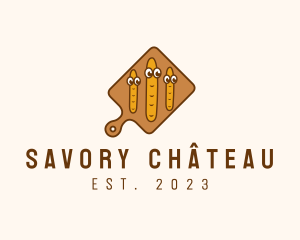 French Bread Serving Board logo design