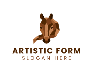 Geometric Horse Sculpture logo