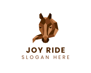 Geometric Horse Sculpture logo design