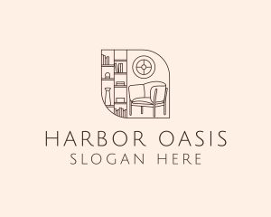 Library Room Bookshelf logo design