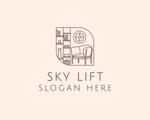 Library Room Bookshelf logo design