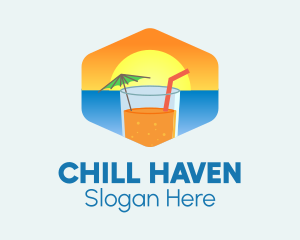 Summer Sunset Drink logo design