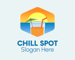 Summer Sunset Drink logo design