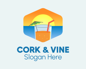 Summer Sunset Drink logo design