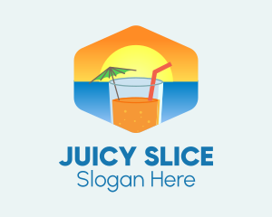 Summer Sunset Drink logo design