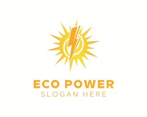 Lightning Sun Power logo design