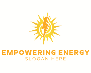 Lightning Sun Power logo design