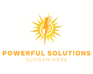 Lightning Sun Power logo design