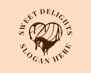 Chocolate Drizzle Heart logo design