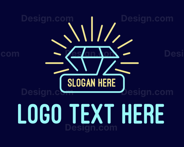 Neon Diamond Gem Logo