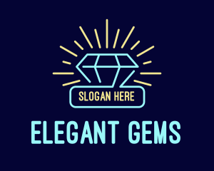 Neon Diamond Gem logo design