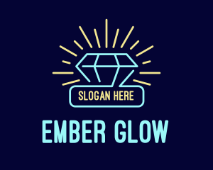 Neon Diamond Gem logo design