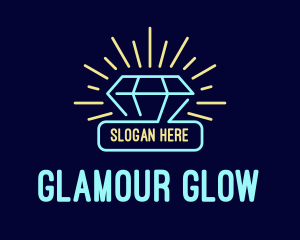 Neon Diamond Gem logo design