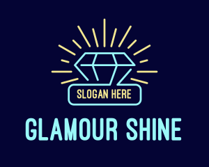 Neon Diamond Gem logo design