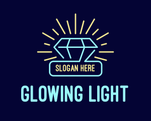 Neon Diamond Gem logo design