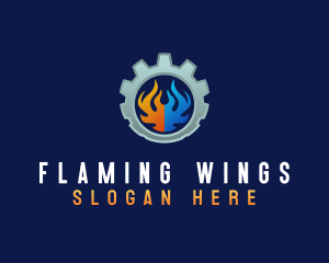 Fire Ice Cogwheel Ventilation logo design