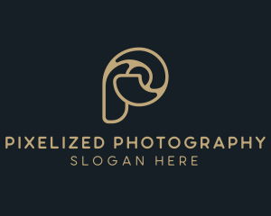 Camera Shutter Photography Letter P logo design