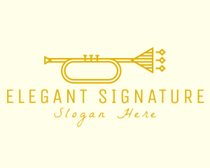 Elegant Retro Trumpet logo design