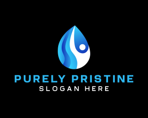 Droplet Wellness Water logo design