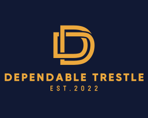 Golden Luxury Letter D logo design