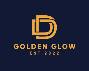 Golden Luxury Letter D logo