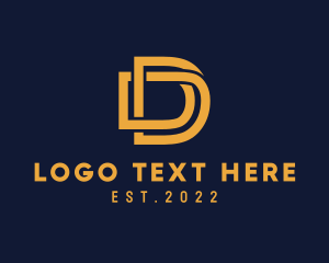 Golden Luxury Letter D logo