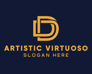 Golden Luxury Letter D logo design