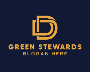 Golden Luxury Letter D logo design