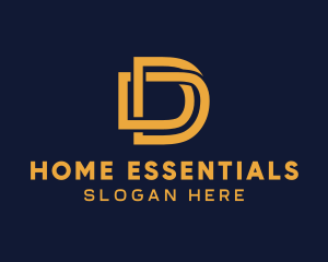 Golden Luxury Letter D logo design