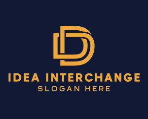 Golden Luxury Letter D logo design