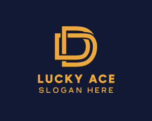 Golden Luxury Letter D logo design