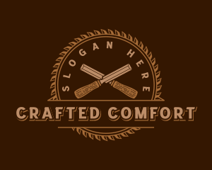 Chisel Saw Woodwork logo design