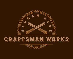 Chisel Saw Woodwork logo design