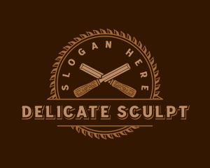 Chisel Saw Woodwork logo design