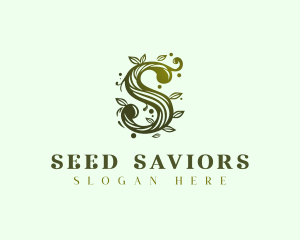 Elegant Floral Letter S logo design