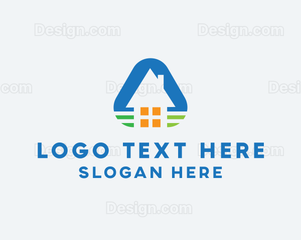 Blue Green Farmhouse House Logo