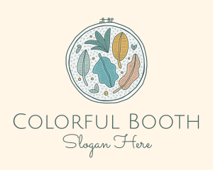 Colorful Leaf Embroidery  logo design