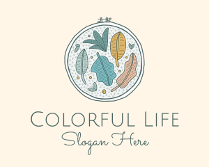 Colorful Leaf Embroidery  logo design