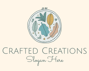 Colorful Leaf Embroidery  logo design