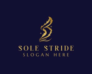 Luxury Feather Quill Letter S logo design