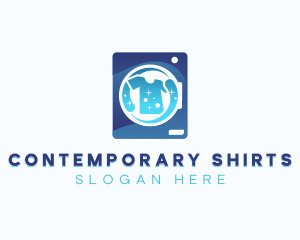 Washing Laundry Shirt logo design