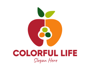 Colorful Apple Seed logo design