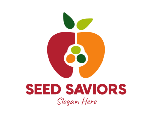 Colorful Apple Seed logo design